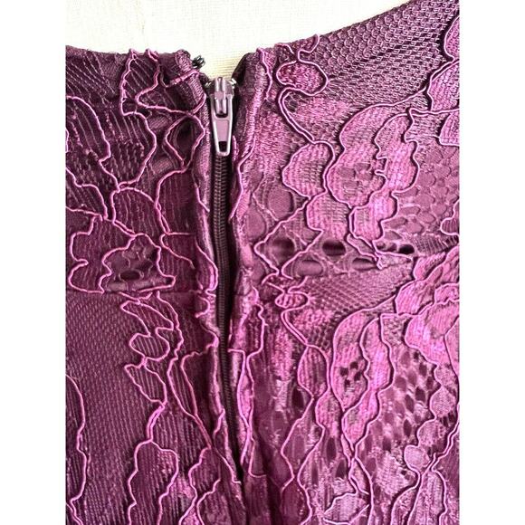 Francesca’s Beautiful Womens Deep Purple Lace Dress With Zipper Closure NWT XS - Picture 7 of 8
